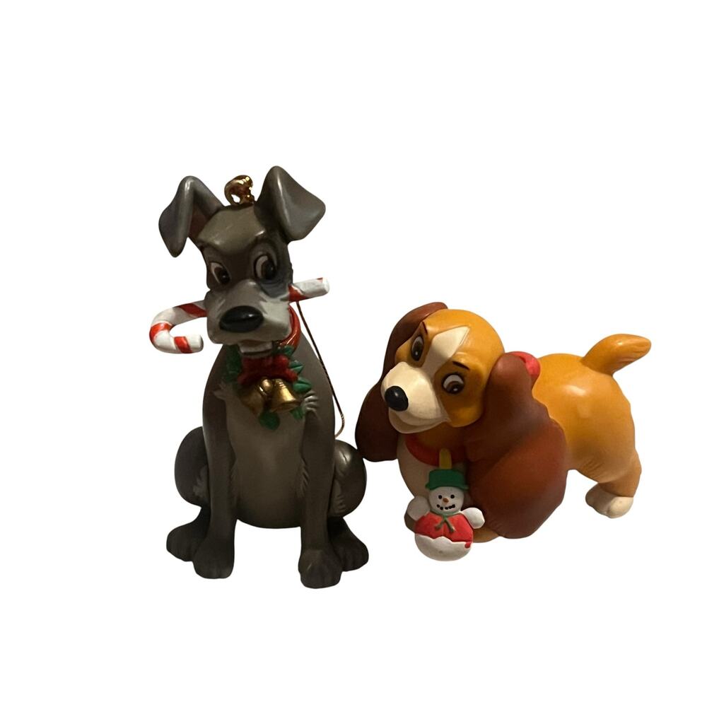 Vintage Disney Store Lady and the Tramp Christmas Ornament Set